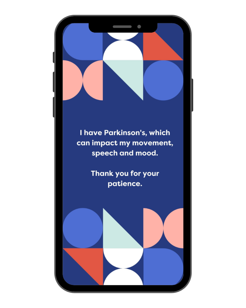 iPhone mockup of the antistigma campaign.
