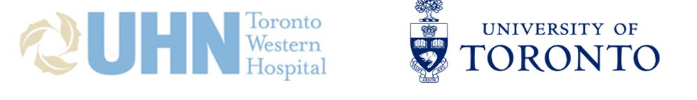 Logos for University Health Network (Toronto Western Hospital) and University of Toronto